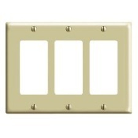 LEVITON Wallplates Mid Nyl 3G Decr-E PJ263-E